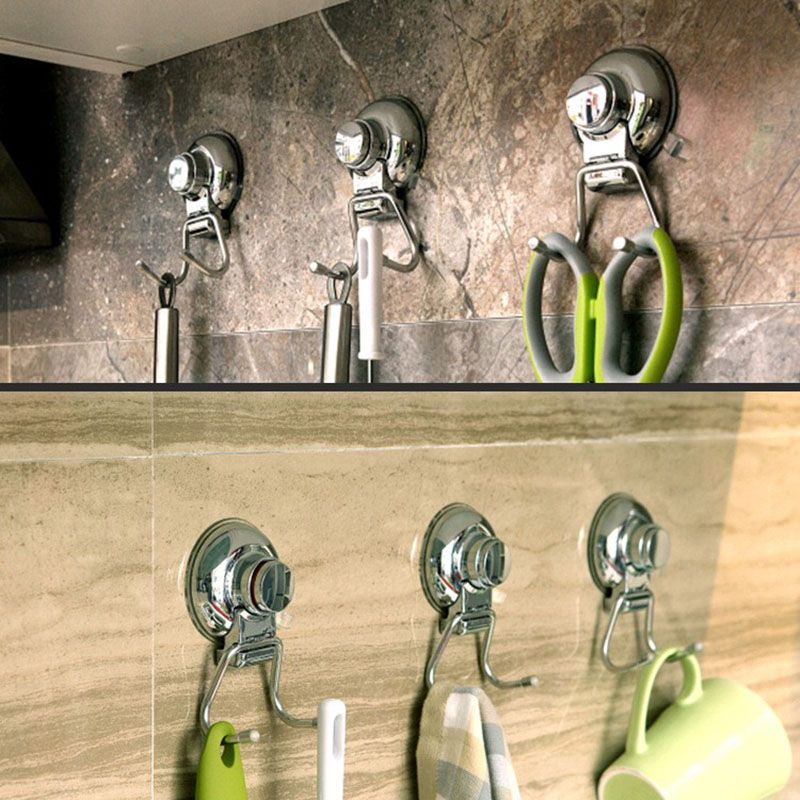 2020 Bathroom Towel Hooks Suction Cup Removable Stainless Steel Wall Hooks Hanger For Towel Robe