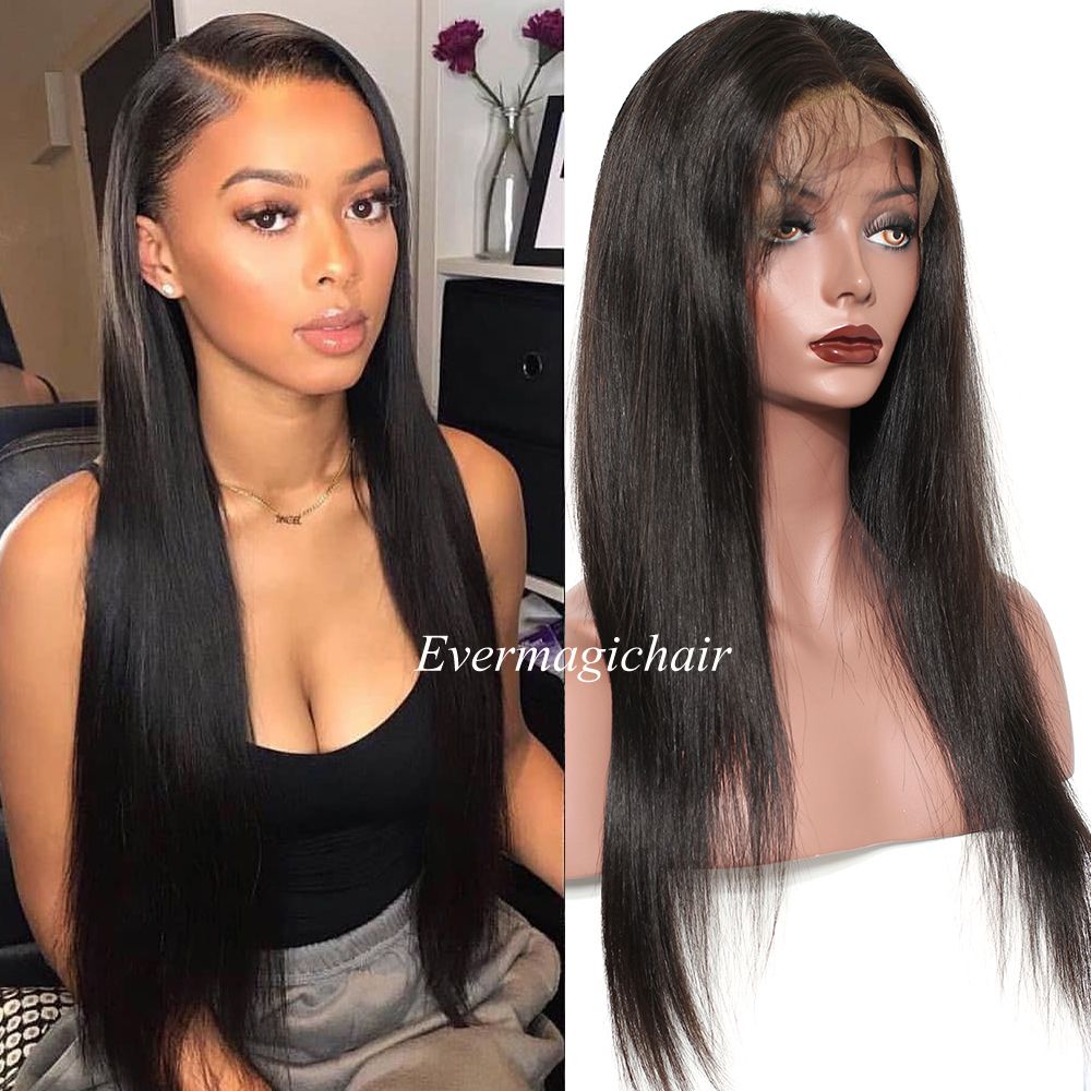 Natural Color Full Lace Straight Front Wig with Baby hair detail
