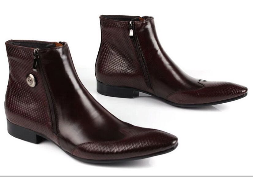 Compre Serpentine Dress Shoes Botines Para Hombre Nuevos Botas Formales De  Cuero Genuino Punta Estrecha Oficina Masculina A 71,83 € Del Shoesbagtopkk  | Es.Dhgate.Com