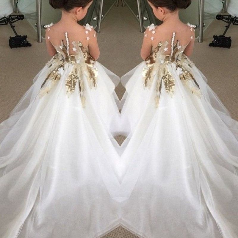 flower girl dresses with long trains