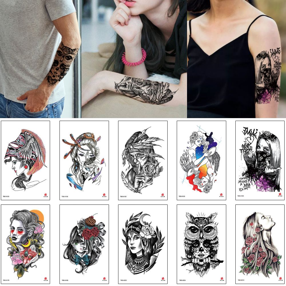 Flower Arm Temporary Tattoo Sticker Beauty Sexy Classical Girl Geisha Witch Decals for Woman Man Leg Back Fashion Waterproof Body Art Tattoo Flower Arm Temporary Tattoo Sticker Beauty Sexy Classical Girl Geisha Witch Decals for Woman Man Leg Back Fashion Waterproof Body Art Tattoo