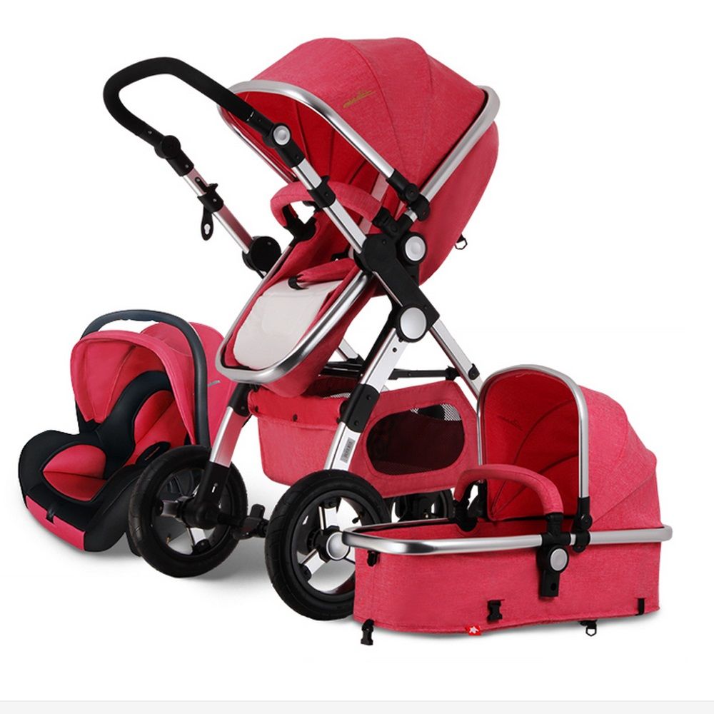 Baby Stroller 3 In 1 With Car Seat For Newborn High View Pram Folding Baby 0 3 Year Old Luxury
