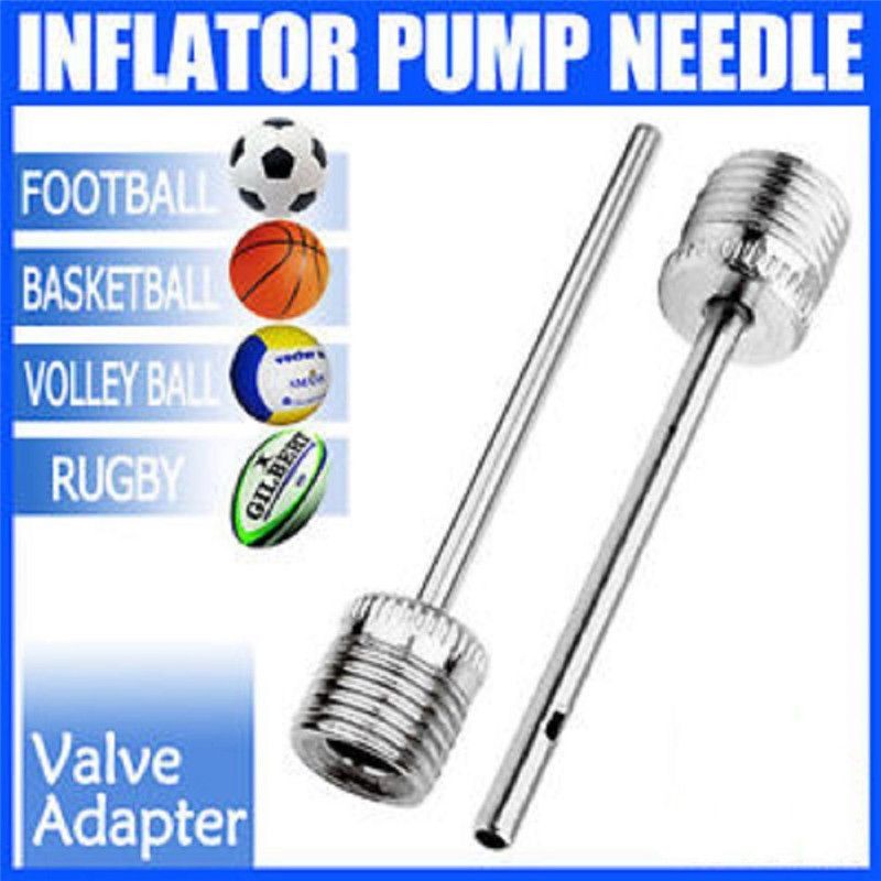 5 x Football Rugby Ball Inflating Needle Pump VolleyBall NetBall Valve Adaptor 