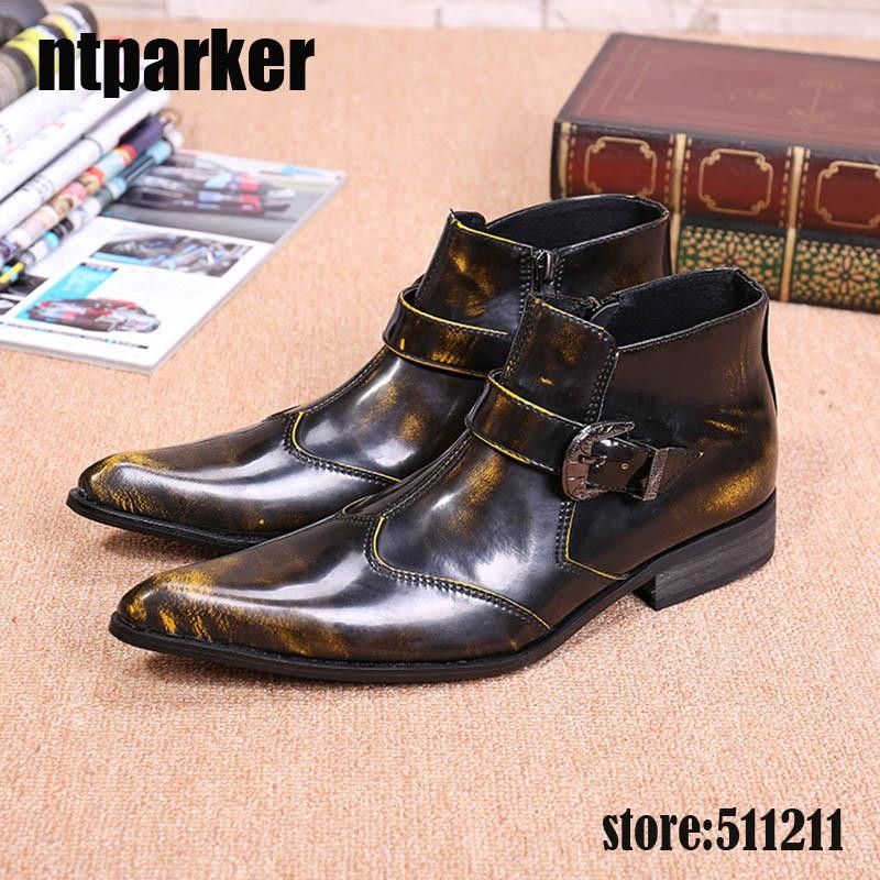 botines de cuero para hombre