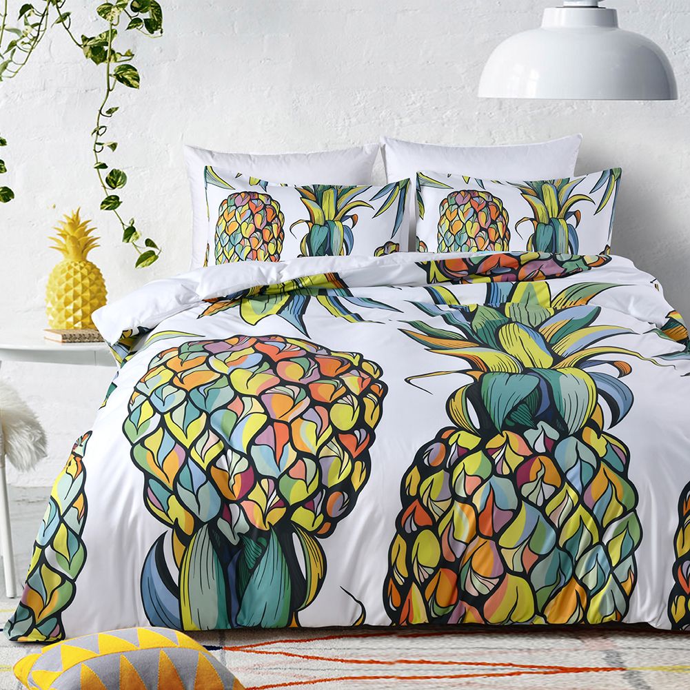 Pineapple 2019 Sale Duvet Cover Set Microfiber Fabric Printed Home