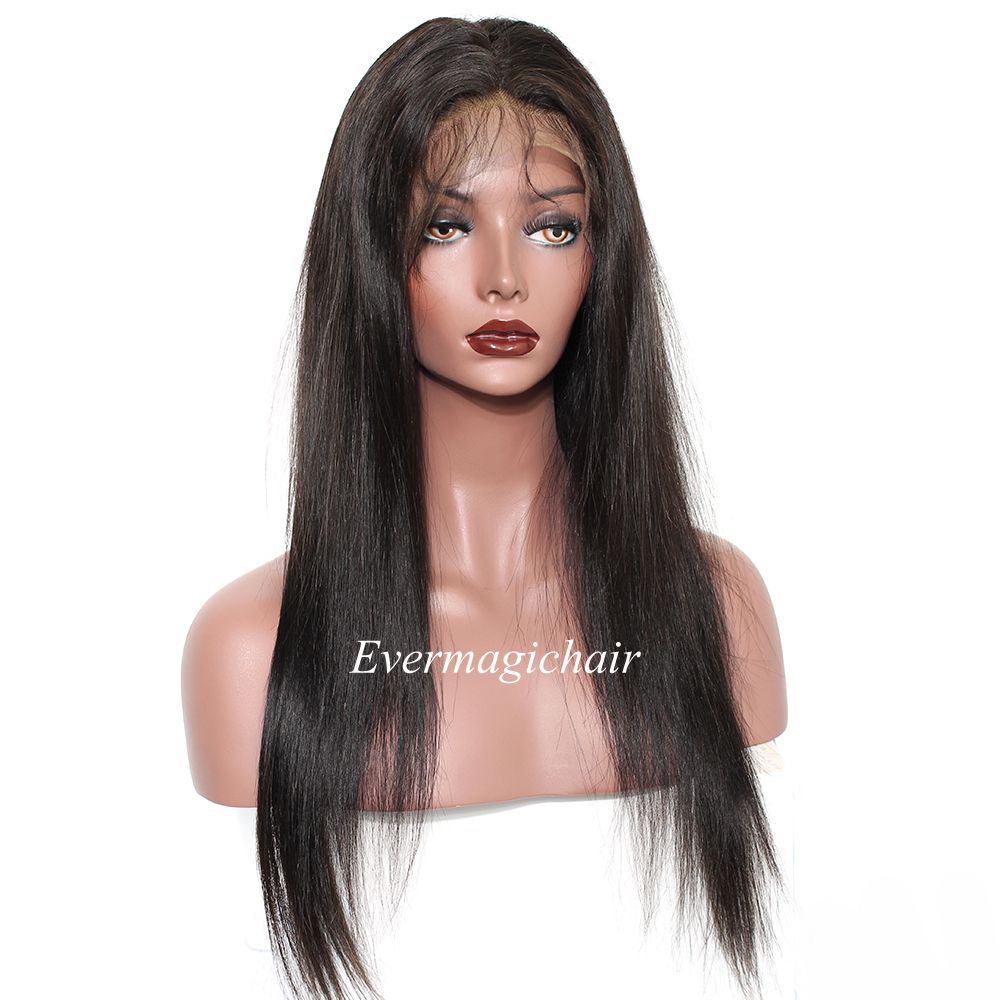 Natural Color Full Lace Straight Front Wig with Baby hair detail view 2