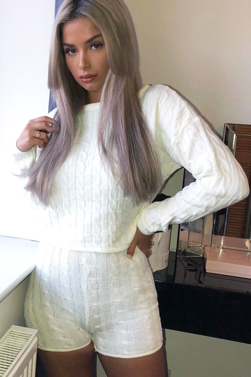 womens cable knit tracksuit