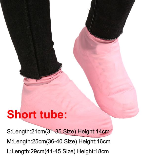 1 Pair S-L Waterproof Shoes Covers Silicone Non-Slip Men Rain Boots Protectors