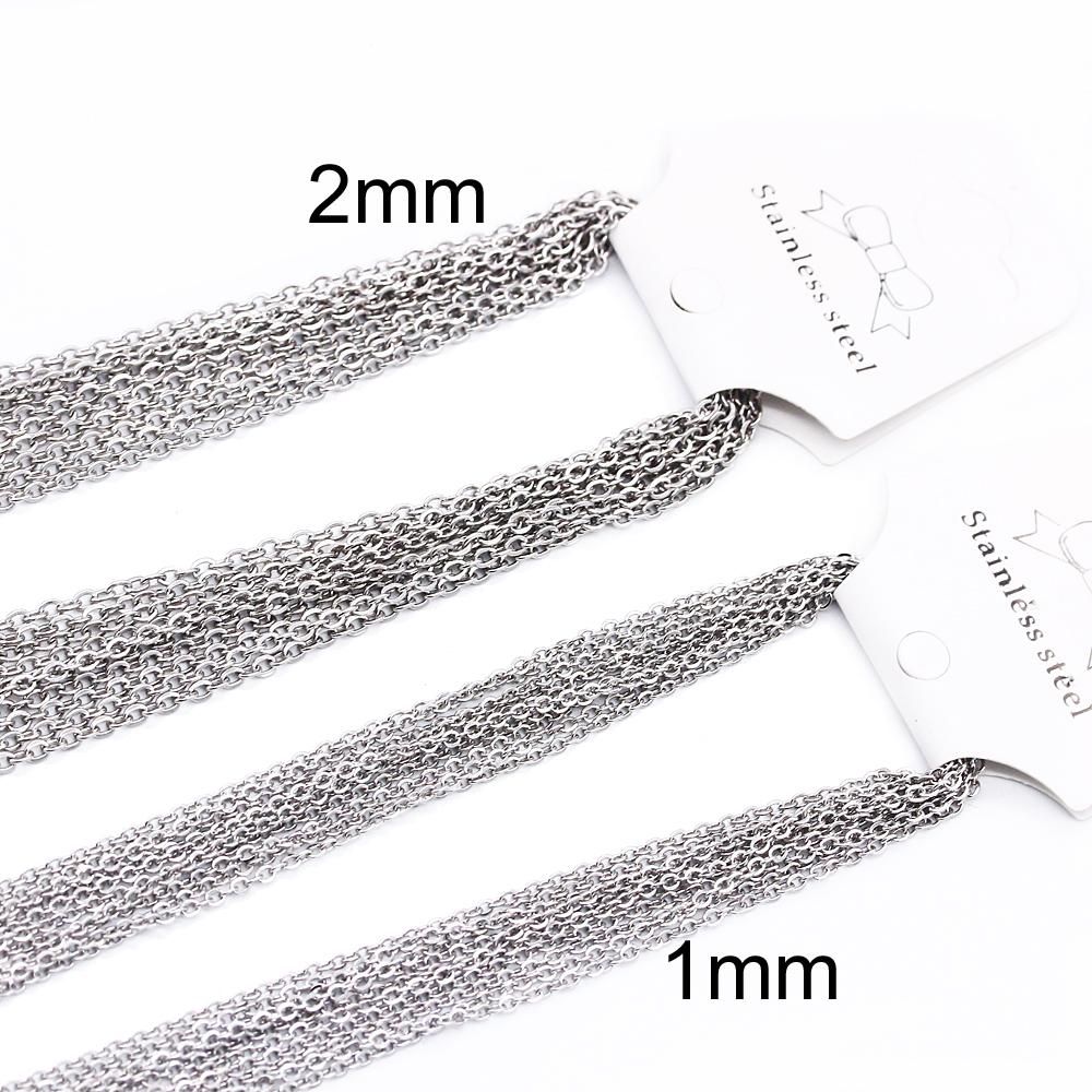 10Pcs Wholesale Stainless Steel Link Chains for DIY Bulk Jewelry Making  Supplies 1MM 2MM