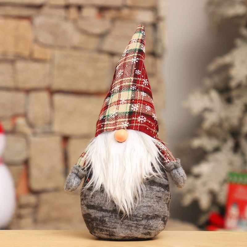 JOYIN Christmas Grey Gnome Plush Tabletop Ornament Christmas Decoration