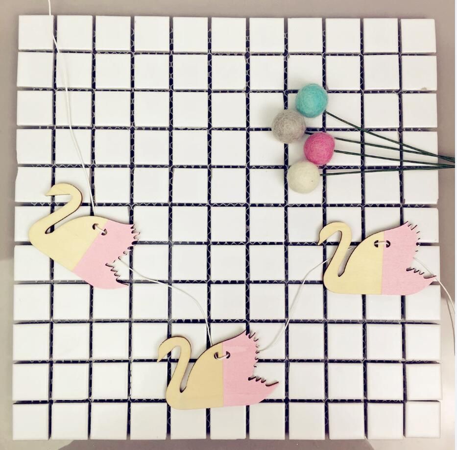 Unicorn Clouds Swan Woodchips Set Diy Wood Banner Wall Hanging For