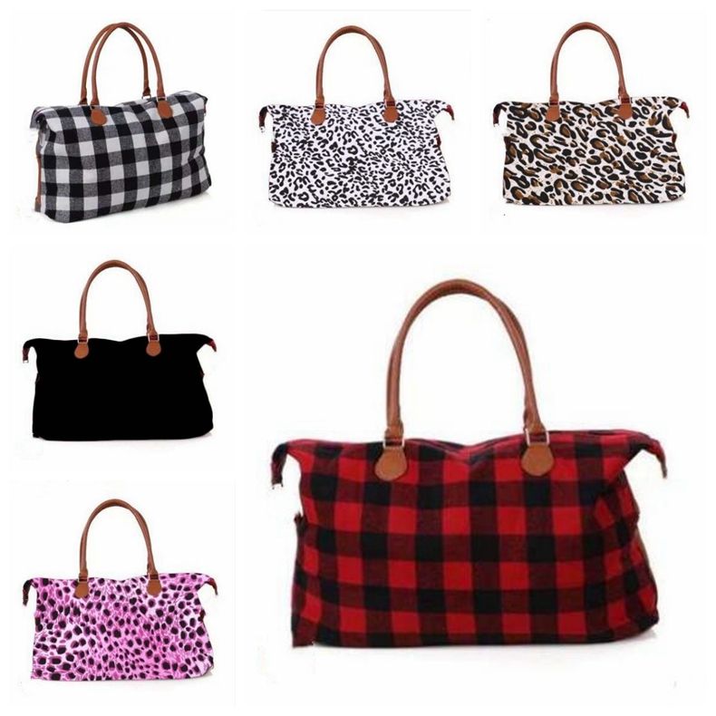 buffalo plaid duffle bag