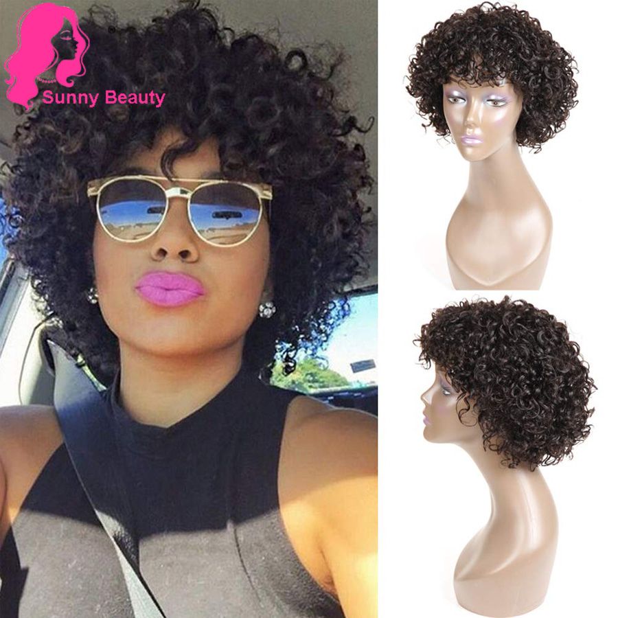Short Curly Human Hair Wigs For Black Women Brazilian Curly Bob