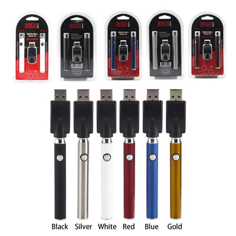 BOGO Double Battery Charger Kit 400mAh E Cigarette Batteries Vape Pen