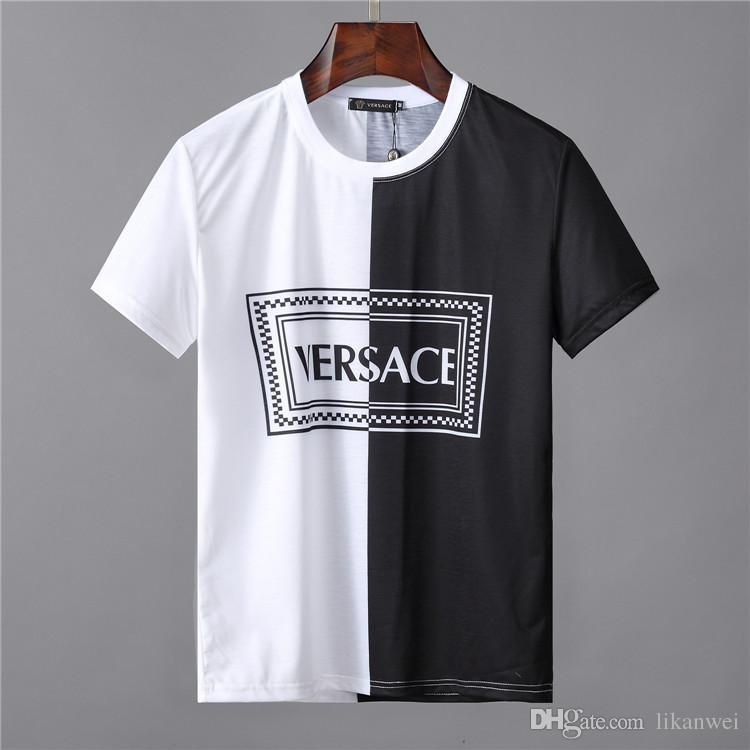 The New Luxurious Cotton Men Short Sleeve T Shirt Summer Casual Half Black Half White Personality Men T Shirt 19 Fashion Slim T Shirt From Huangjiaxuan2 29 Dhgate Com