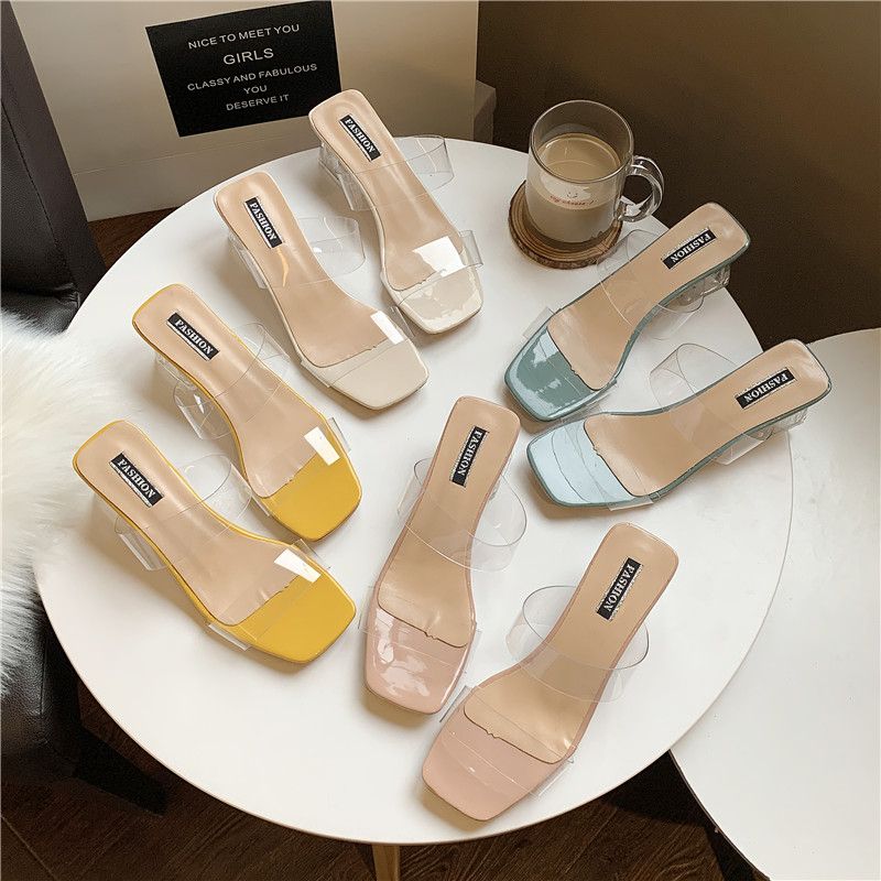 clear plastic wedge shoes