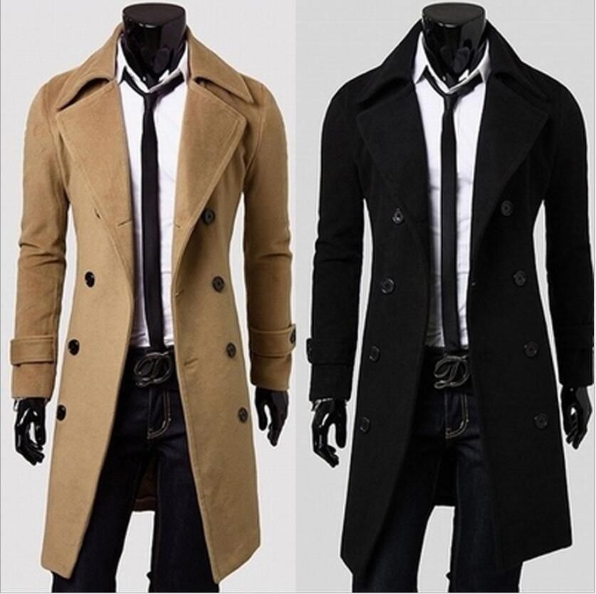 mens full length double breasted wool overcoat