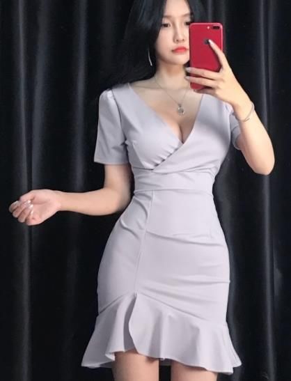 low cut midi dress