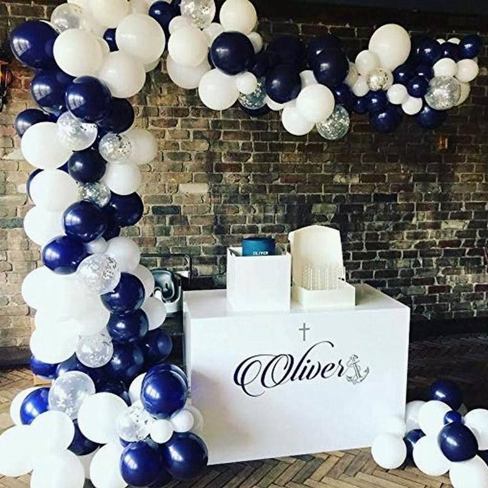 royal blue and silver baby shower