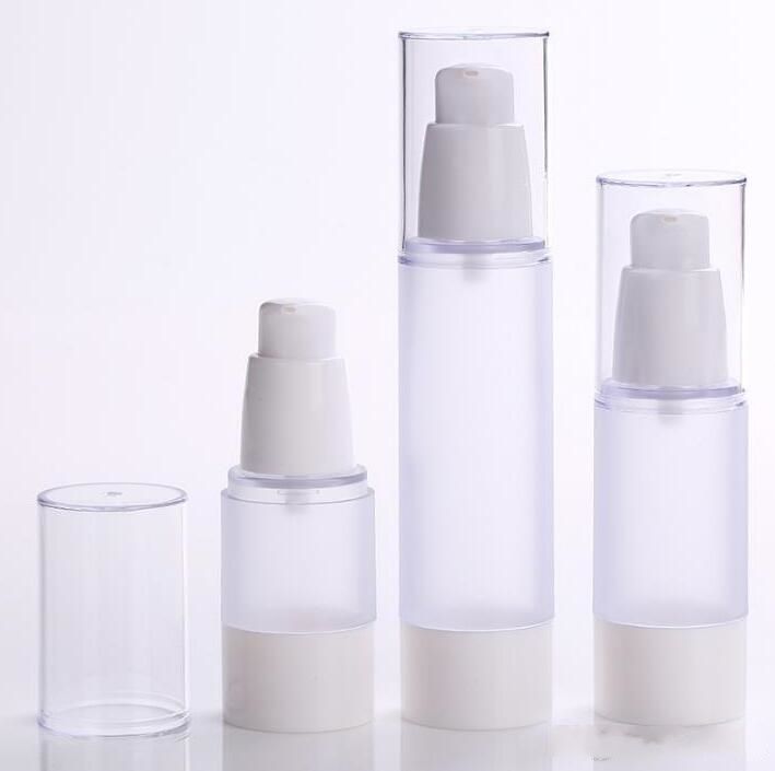 2020 15ml 30ml 50ml Frosted Body Bottles Clear Airless Vacuum Pump ...