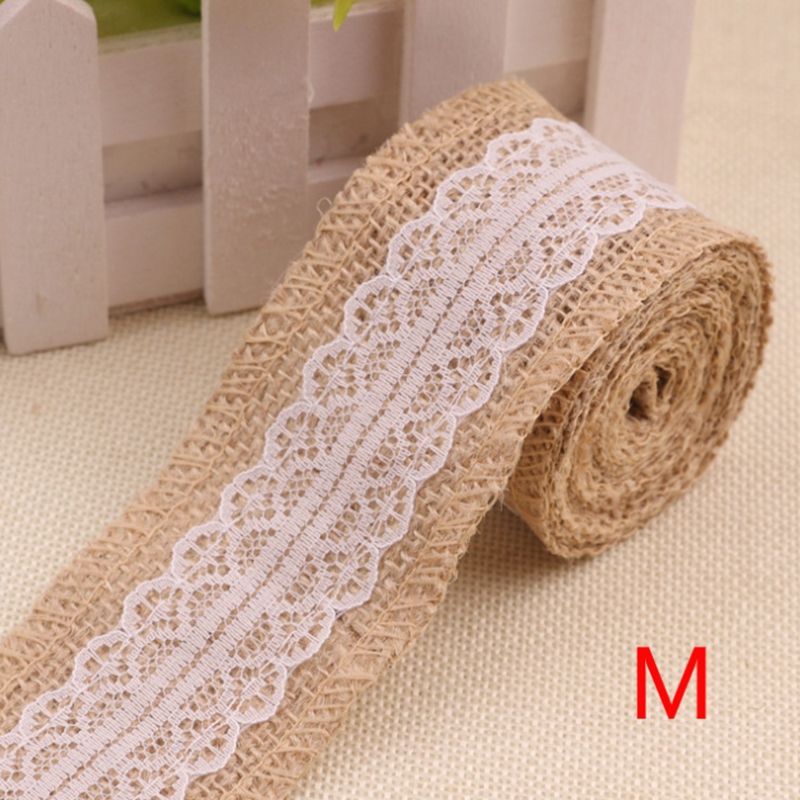 5 rouleau 2 m Naturel Jute Toile De Jute de Hesse Ruban Tissu Noël Nouvel An Fête