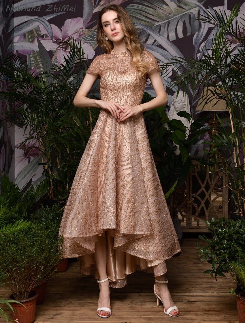 semi formal gold dress
