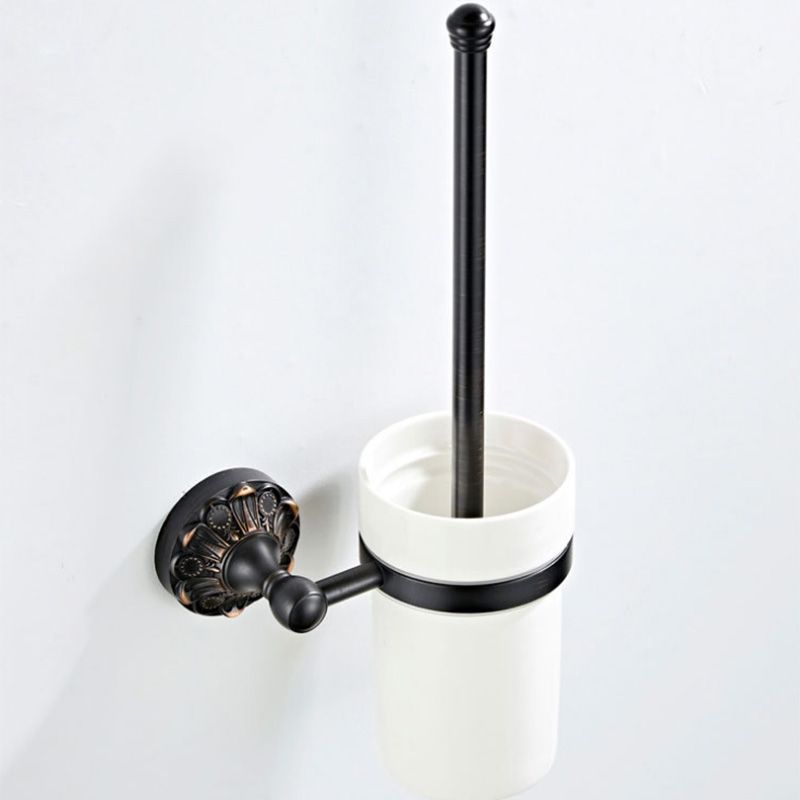 black toilet brush set