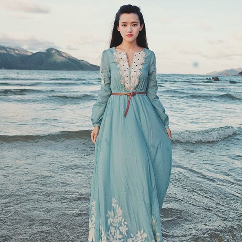 Grosshandel Geben Sie Schiff Hellblauen Spitzenstickerei Volle Hulse Langen Mittelalterlichen Kleid Renaissance Kleid Prinzessin Kostum Viktorianischen Kleid Kuste Von Greatwallnb 42 56 Auf De Dhgate Com Dhgate