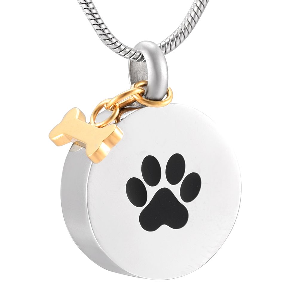 H9922 Engravable Dog Bone Tag&Paw Print Cremation Jewelry ...