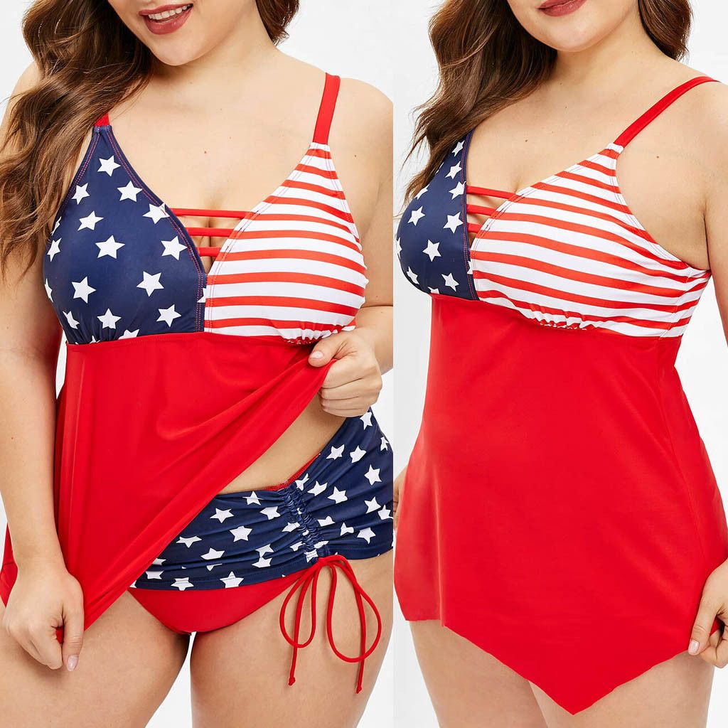 plus size american flag swimsuit