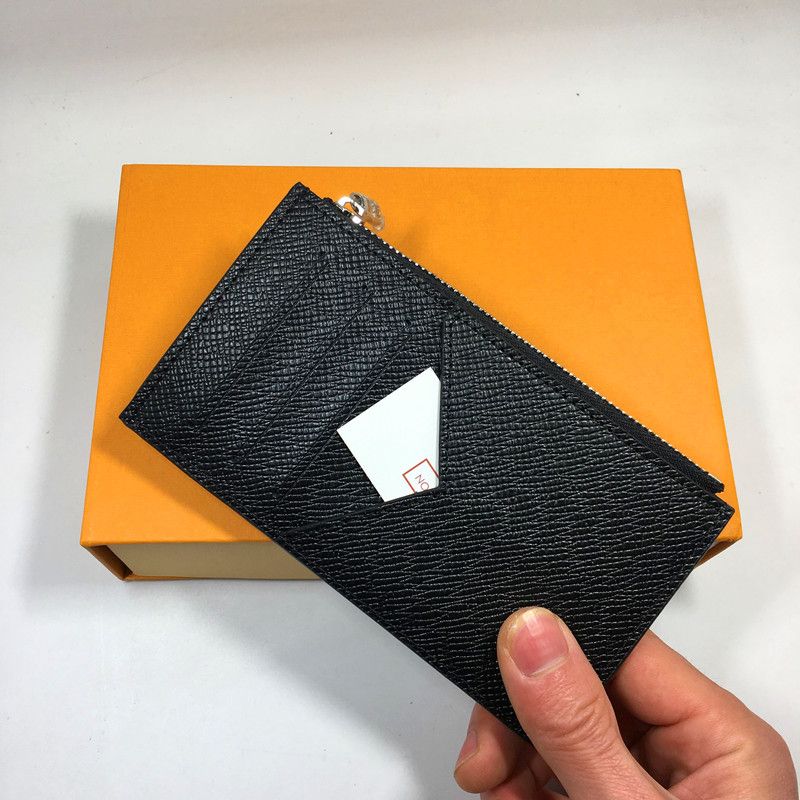 Acheter Pas Cher Veritable En Cuir Zipper Portefeuille De Carte De Credit Hommes Daffaires Noir Porte Carte Didentite Portefeuille De Mode De Luxe Piece De Poche Portefeuilles Argent Sac Pour Mans Du