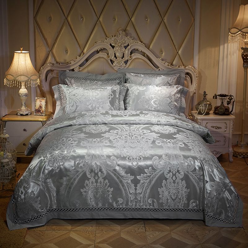 Grey Silver Satin Jacquard Bedding Set Queen King Size Bed Sets Cotton Fitted Sheet Duvet Cover Ropa De Cama Linge Lit Black Yellow Comforter From Lilingainiqi 220 98 - Grey Silver Bedding Set Grey Silver Satin Jacquard Bedding Set Queen King Size Bed Sets Cotton Fitted Sheet Duvet Cover Ropa De Cama Linge Lit Black Yellow Comforter From Lilingainiqi 220 98 - Grey Silver Bedding Set