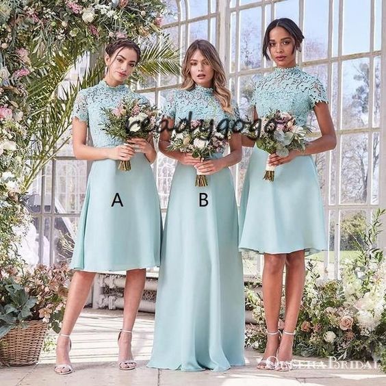Vestidos de dama de honor de vacaciones en verde menta 2020 Vestido de fiesta de boda Vestidos de dama de honor de vacaciones en verde menta 2020 Vestido de fiesta de boda