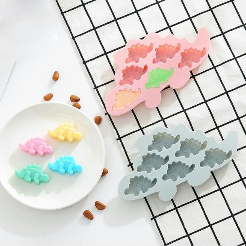 silicone chocolate mold dinosaur ice cube tray craft fun baking cake QY 