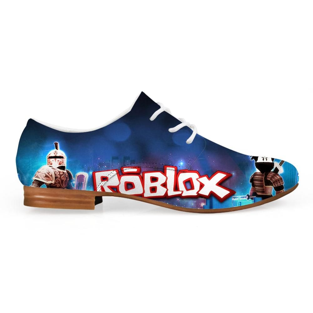 new trend synthetic leisure leather men casual shoes mixed color funny game roblox print oxfords shoes man lace up flat clogs for women shoe boots roblox how to make shoes