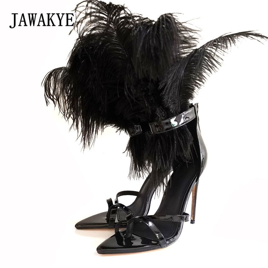 orange feather heels