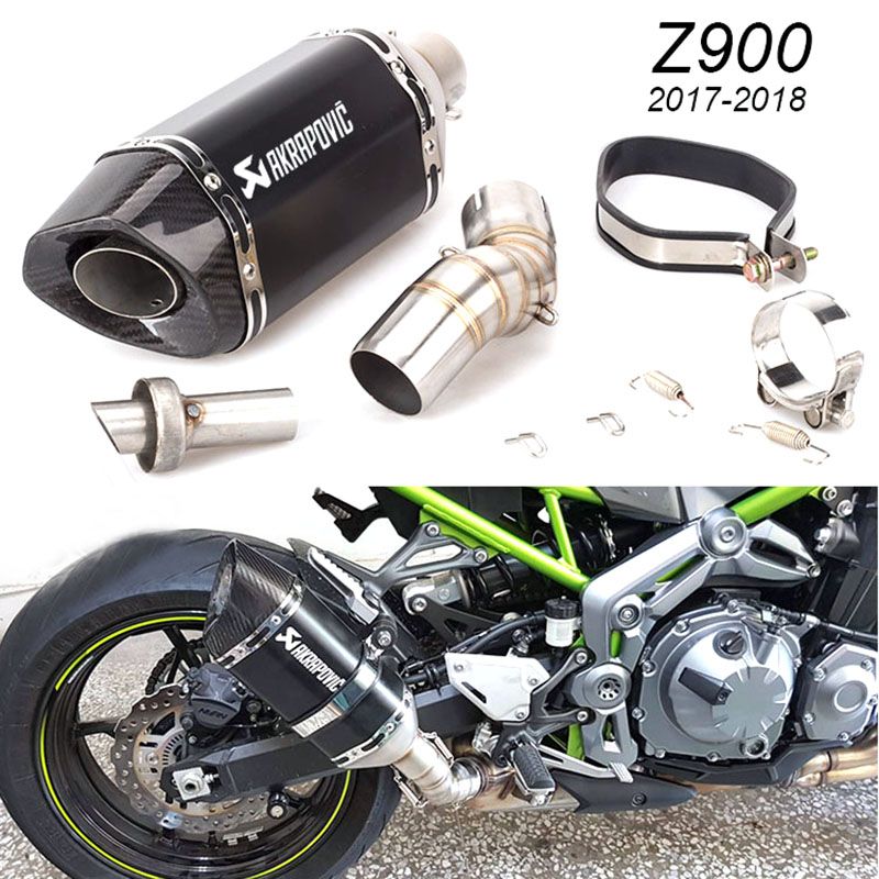2020 Slip On For Kawasaki Z900 2017 2018 Exhaust Pipe Motorbike Middle