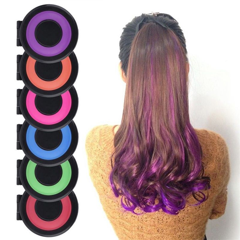 New 6 colors Temporary Hair Dye Powder Cake Styling Hair Chalk Set Soft Pastels Salon Tools Non-toxic DIY Crayons for Hair New 6 colors Temporary Hair Dye Powder Cake Styling Hair Chalk Set Soft Pastels Salon Tools Non-toxic DIY Crayons for Hair