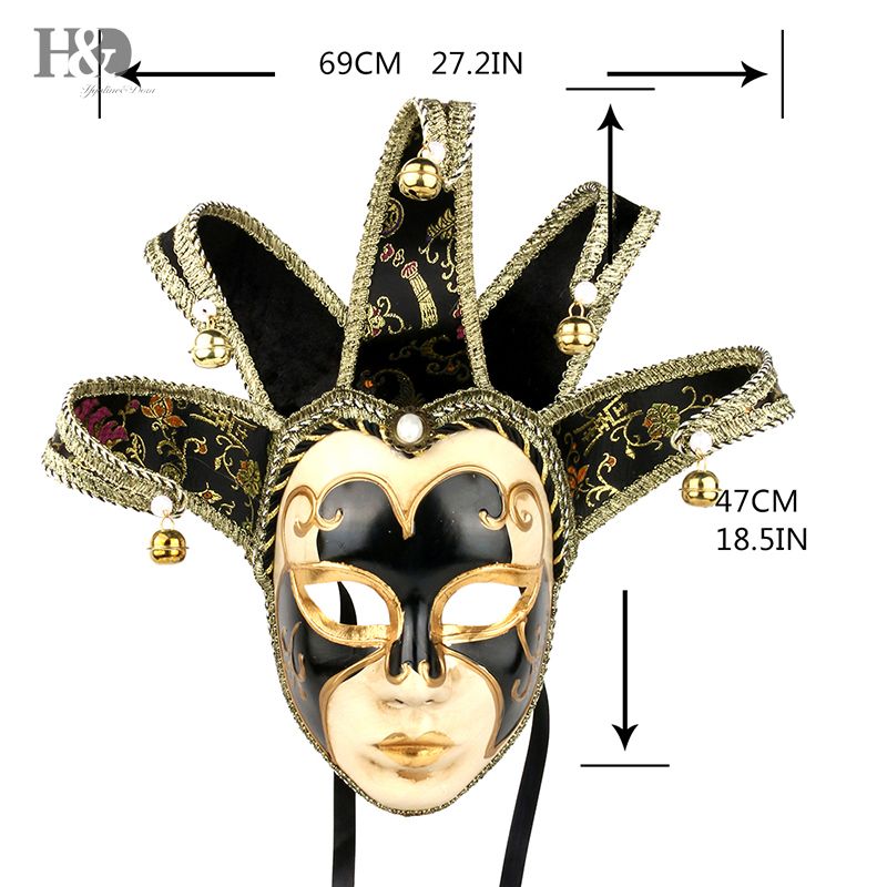 Heap Party Masks H D Vintage Jolly Joker Venetian Masquerade Mask