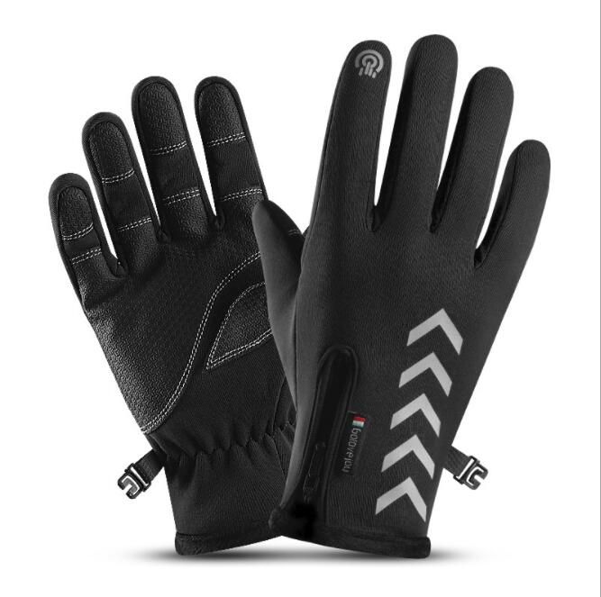 UK Mens Winter Leather Motorcycle Full Finger Windproof Touch Screen Warm Gloves