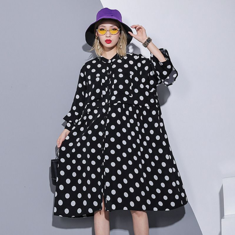 oversized polka dot dress