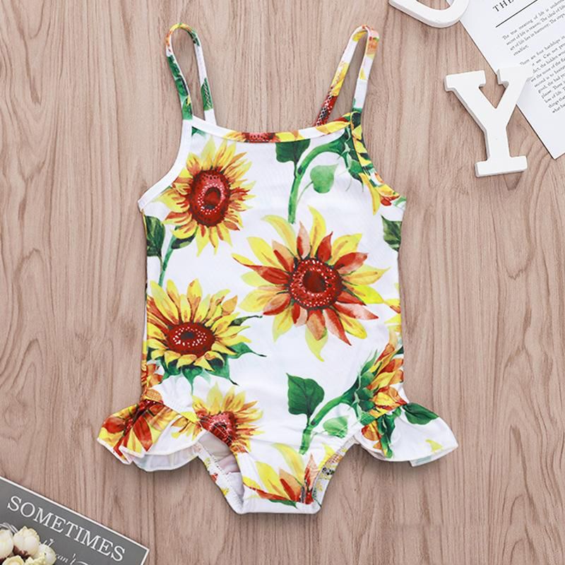 sunflower print swimsuit