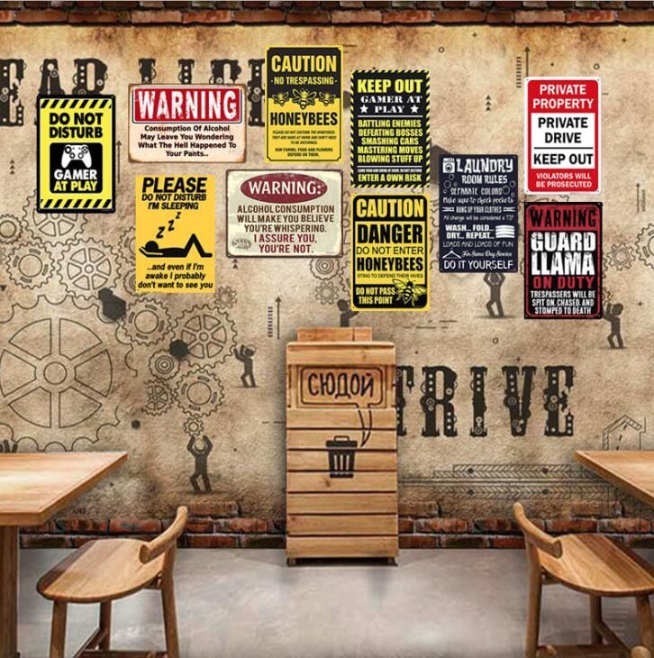 Coffe House Home Decoration Restaurant Store HANTAJANSS Red and White Wine License Plate Metal Sign Pub Retro Safety Tin Signs for Car Plate Cover