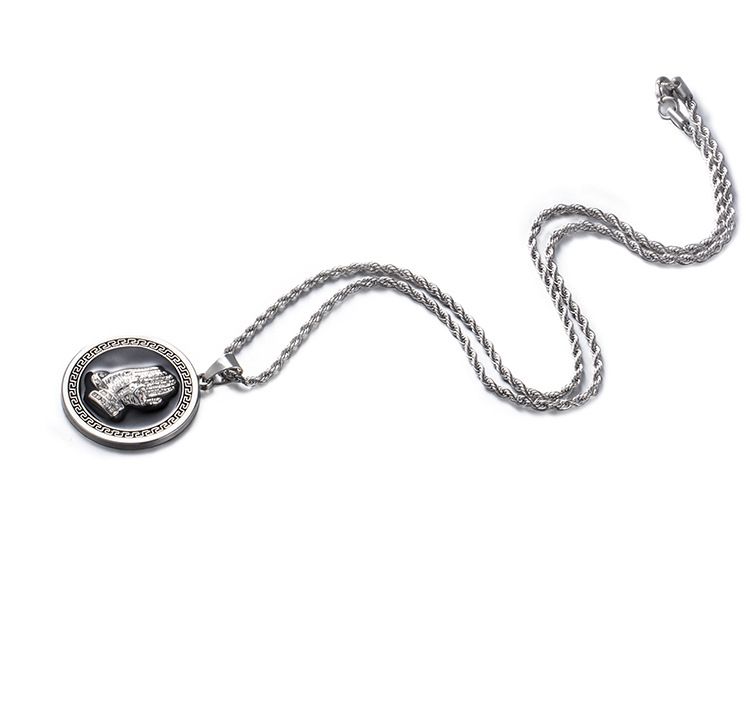 Color : Silver, Size : Free Size Crystal Stainless Steel Mens Scripture Cross Pendant Stainless Steel Titanium Steel Necklace with Chain Urn Necklaces for Ashes