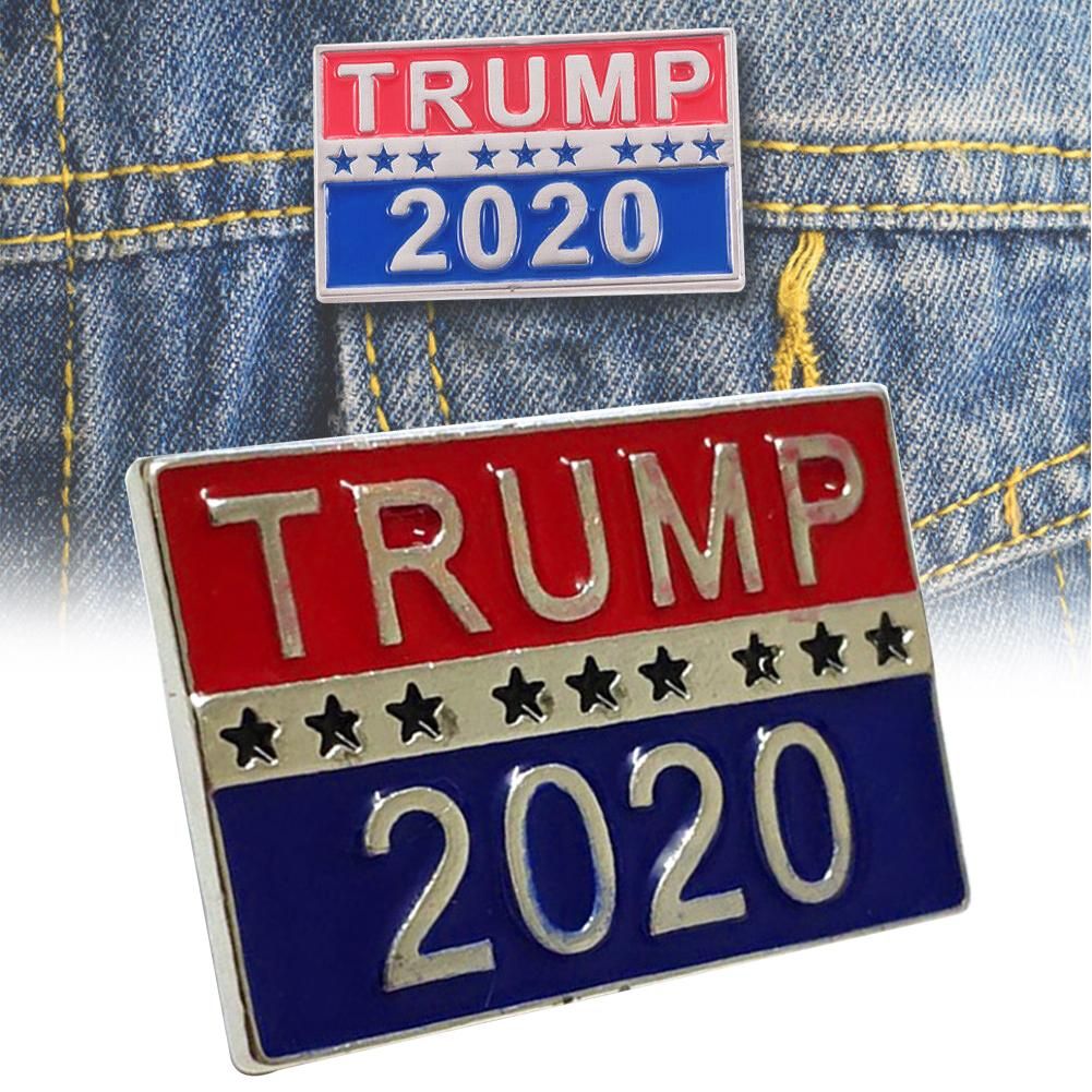 2020 Trump 2020 Flag America Square Sign Brooch Republican