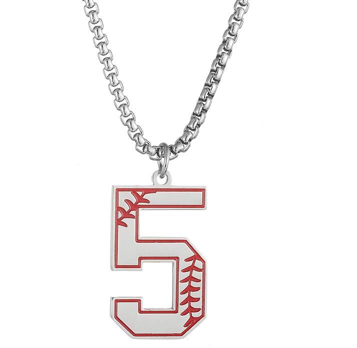 Inspiration Baseball Necklaces Baseball Jersey Number 0-99 Necklace Stainless Steel Baseball Chain Number Pendant Necklace Baseball Team Jewelry Gift for Boys girls 