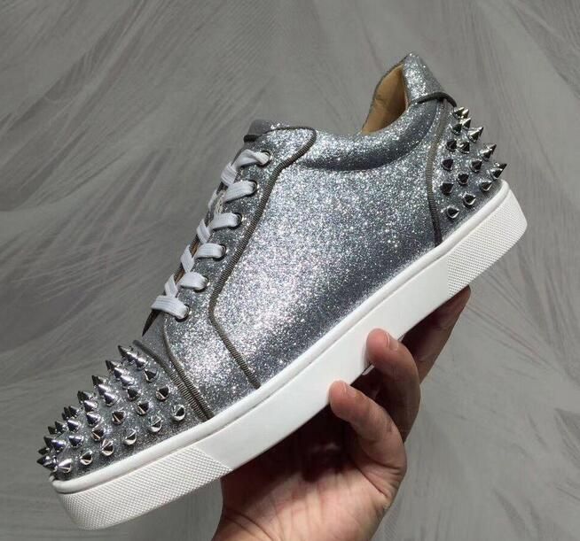 silver bottom sneakers