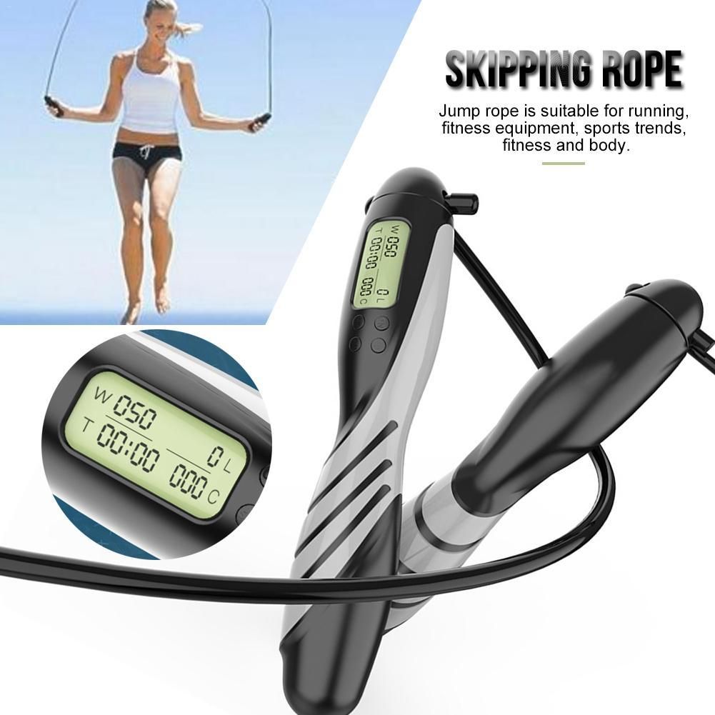 Counting Weighted Jumping Rope Skipping Counter Count Timer Gym Sport Fitness H4