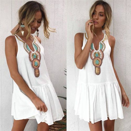 boho chic dresses white