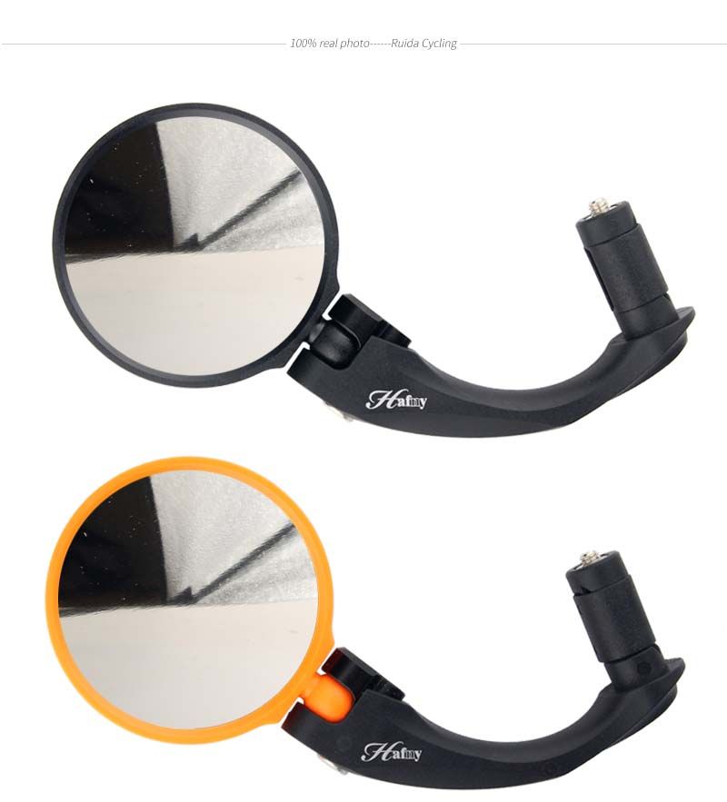 Hafny Flexible Bike Mirrors Clear Rear View Bicycle Mirror Handlebar End Back